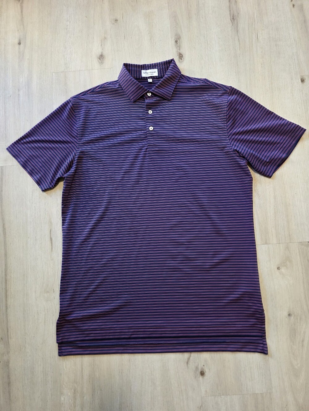 Peter Millar Summer Comfort Men's Golf Polo Shirt Size M Stripes Purple